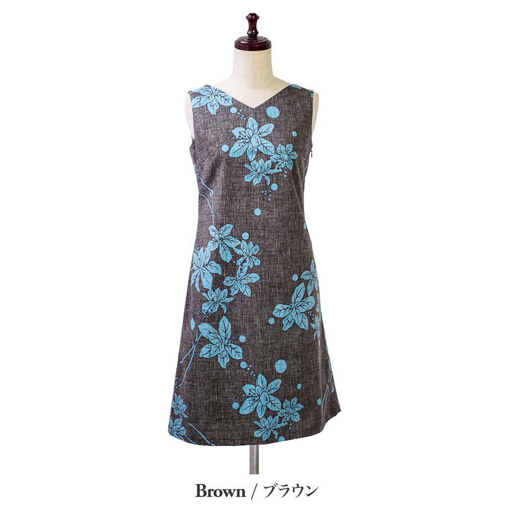 かりゆしウェア（沖縄版アロハシャツ） MAJUN - モモタマナリバース　（ＡラインＯＰ）