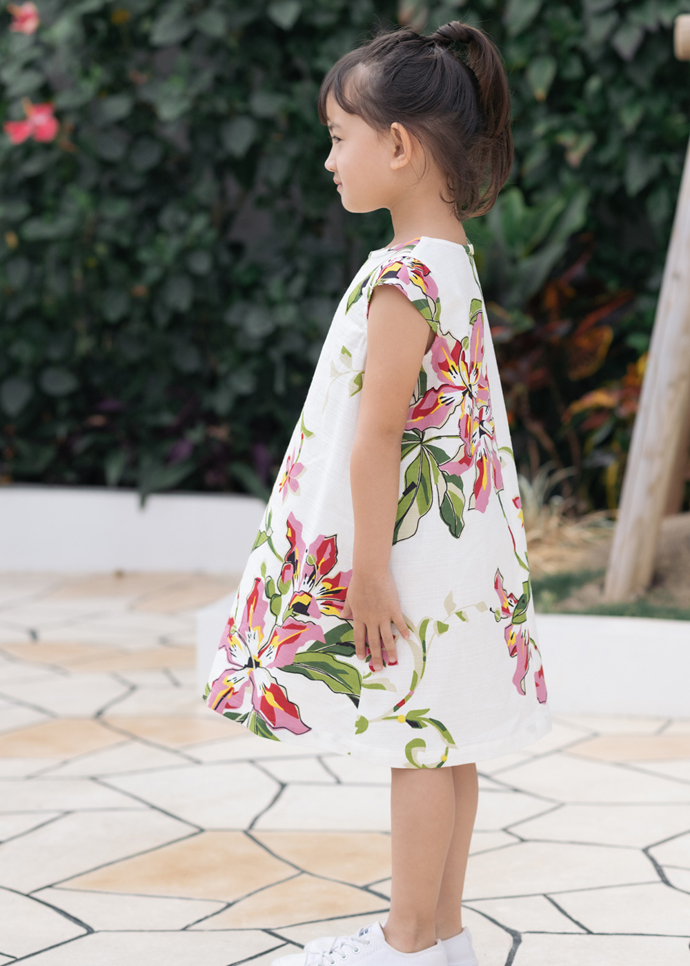 かりゆしウェア（沖縄版アロハシャツ） MAJUN - ポッピングツリー（キッズワンピース）