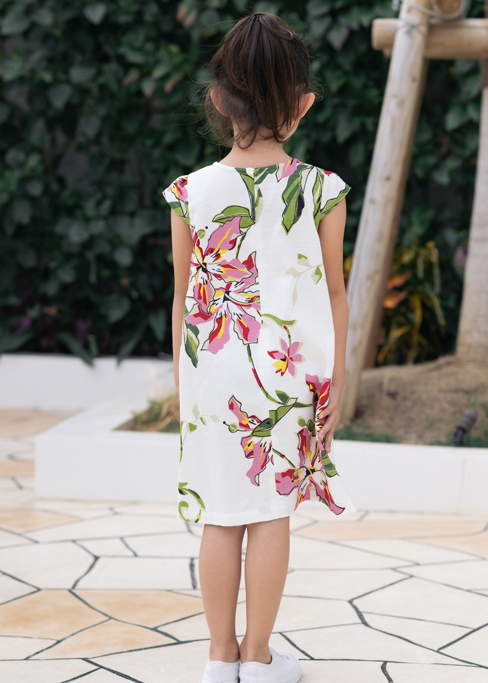 かりゆしウェア（沖縄版アロハシャツ） MAJUN - ポッピングツリー（キッズワンピース）