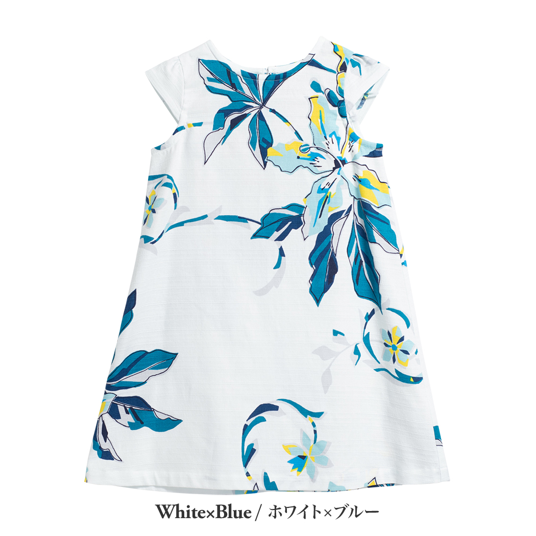 かりゆしウェア（沖縄版アロハシャツ） MAJUN - ポッピングツリー（キッズワンピース）