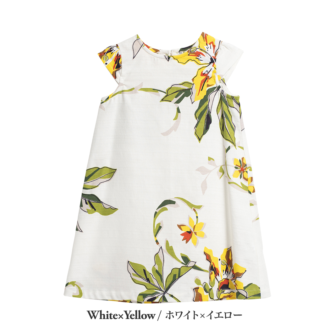 かりゆしウェア（沖縄版アロハシャツ） MAJUN - ポッピングツリー（キッズワンピース）