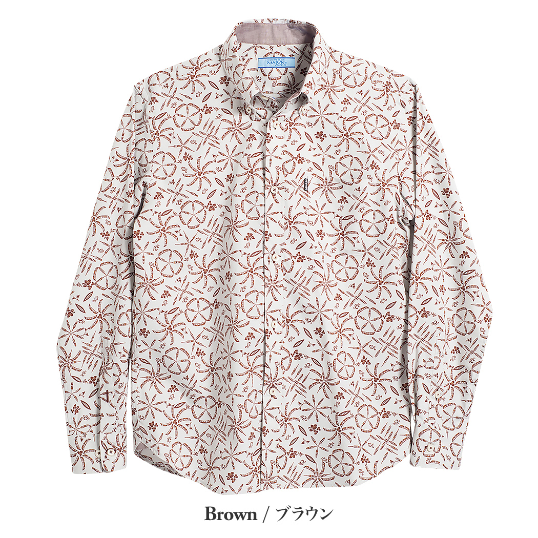 かりゆしウェア（沖縄版アロハシャツ） MAJUN - ミニハーリーL/S