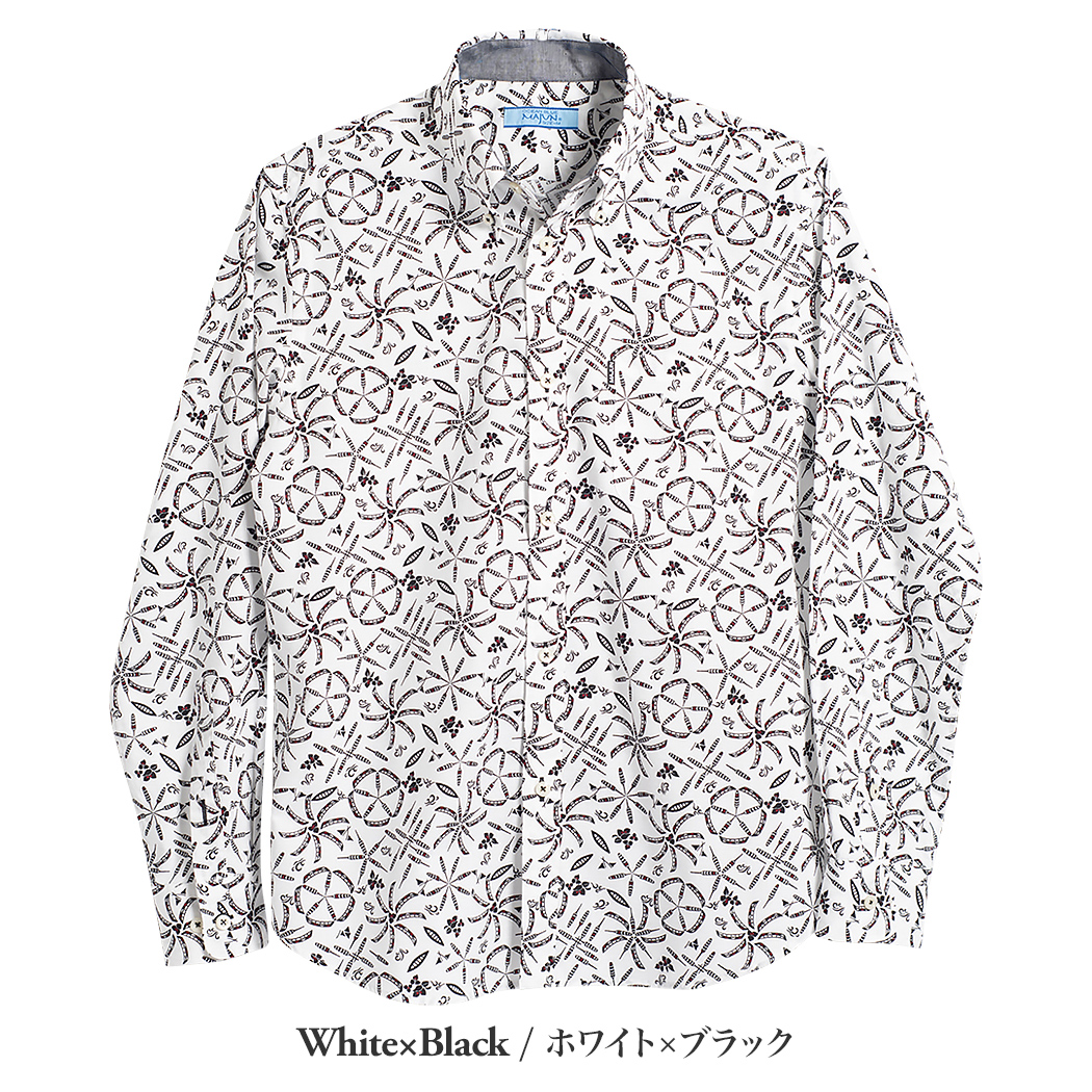 かりゆしウェア（沖縄版アロハシャツ） MAJUN - ミニハーリーL/S