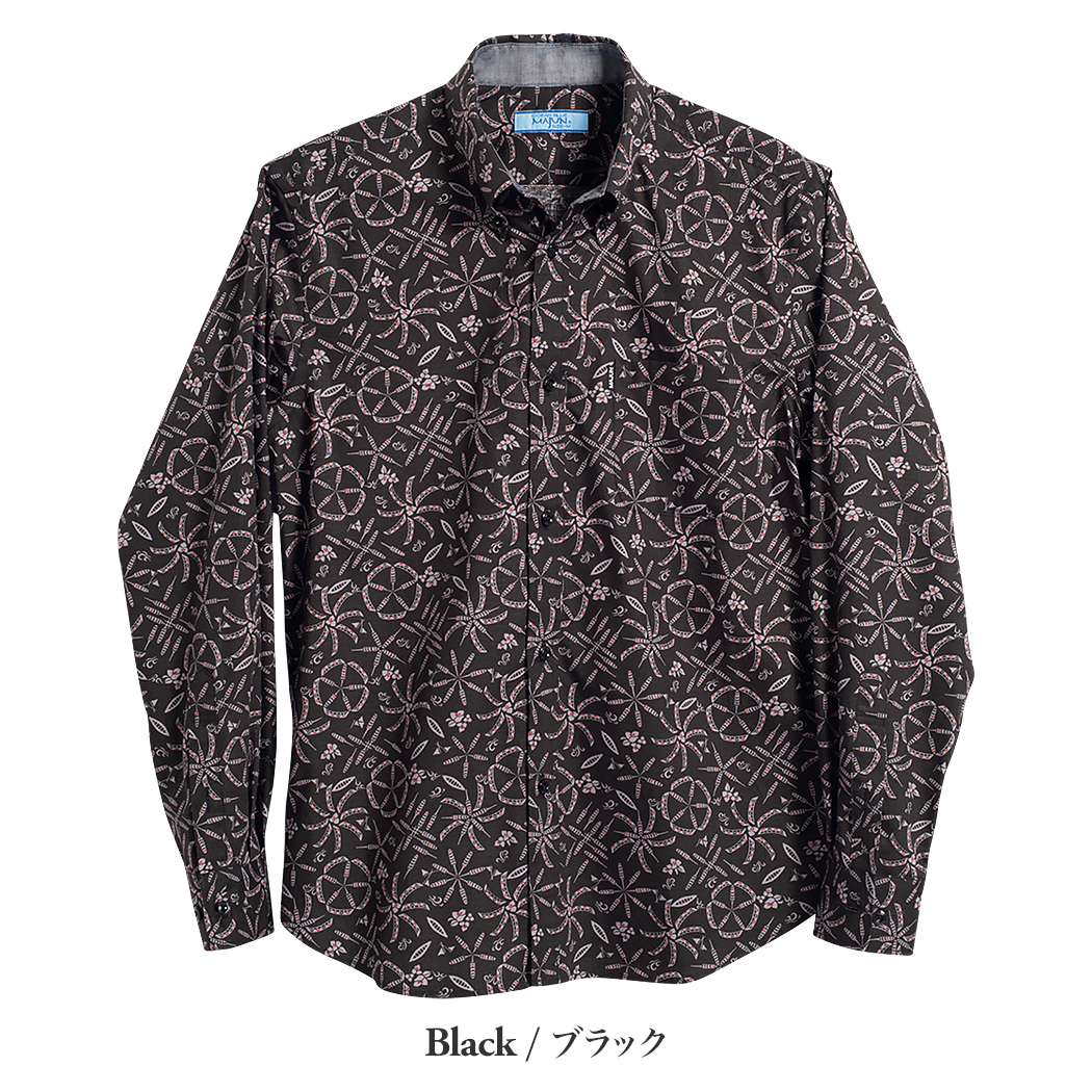 かりゆしウェア（沖縄版アロハシャツ） MAJUN - ミニハーリーL/S