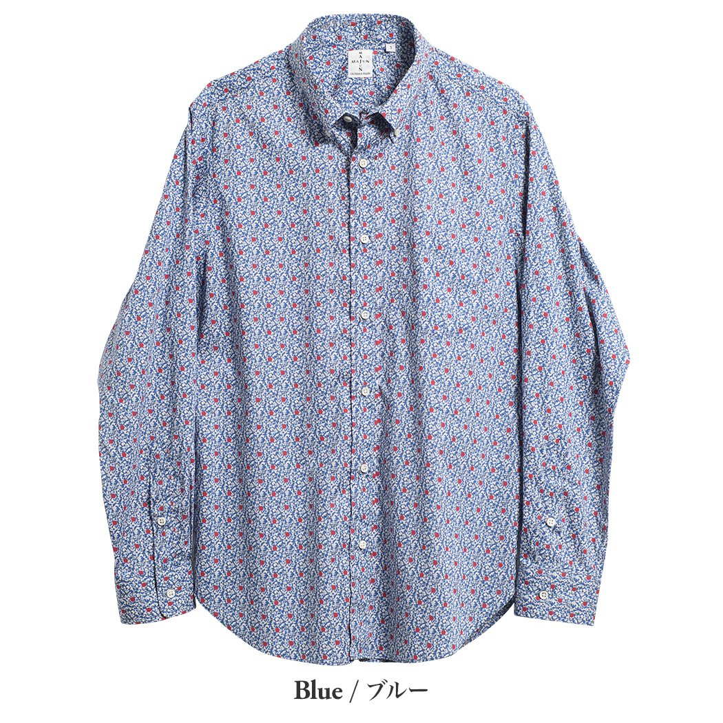 かりゆしウェア（沖縄版アロハシャツ） MAJUN - ナンディナペッパーL/S