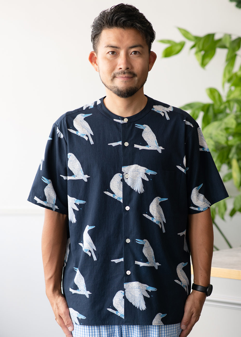 かりゆしウェア（沖縄版アロハシャツ） MAJUN - リュウキュウアカショウビン
