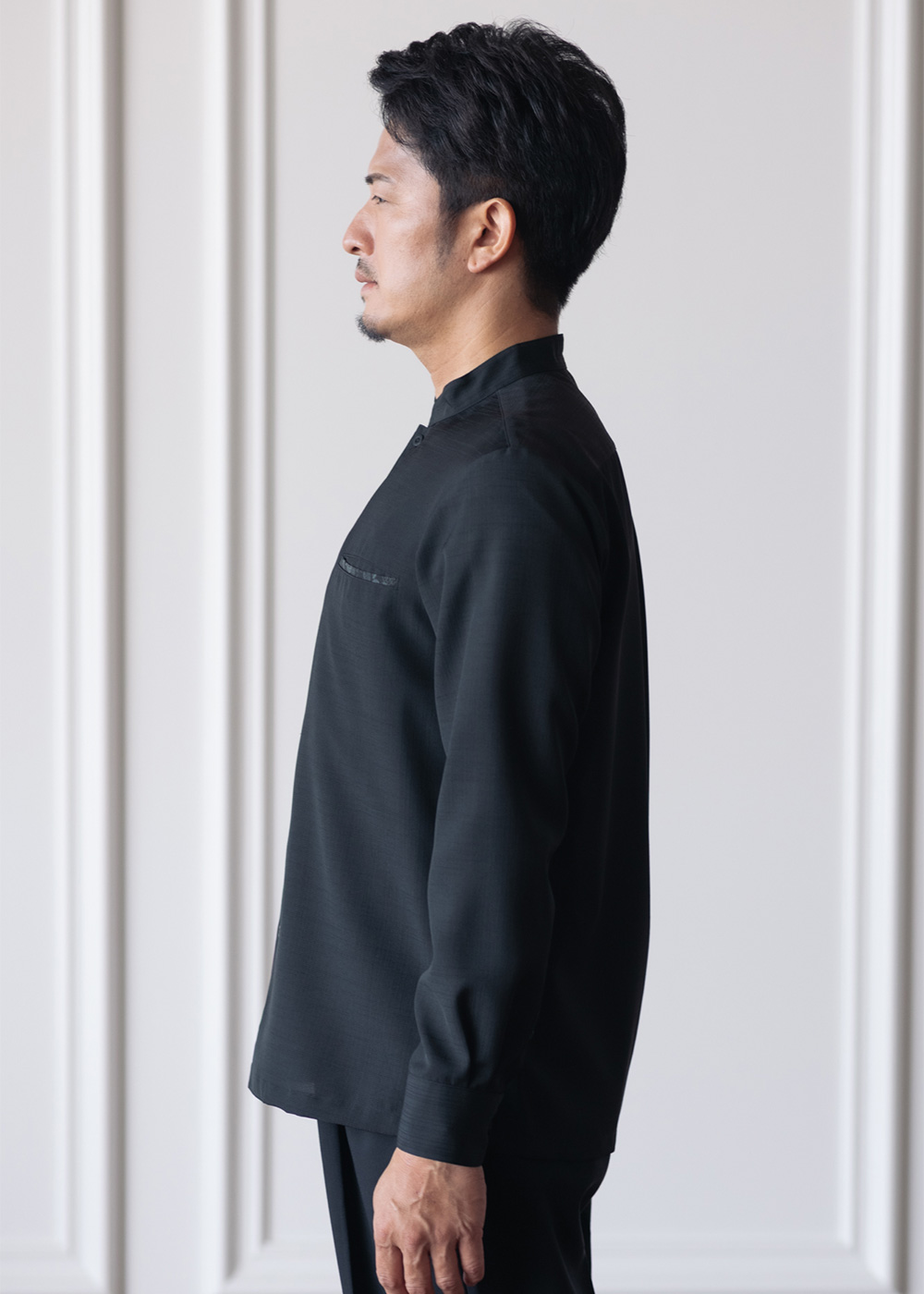 かりゆしウェア（沖縄版アロハシャツ） MAJUN - 燕に牡丹 L/S（マオカラー）
