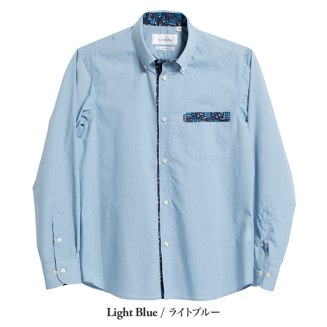 かりゆしウェア（沖縄版アロハシャツ） MAJUN - オキナワレトロシップL/S