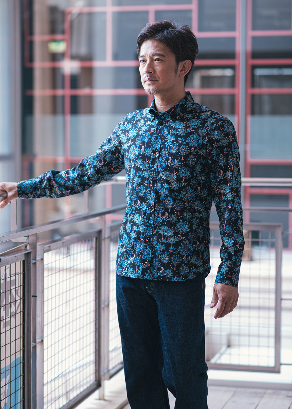 かりゆしウェア（沖縄版アロハシャツ） MAJUN - ジャングルプローラー L/S