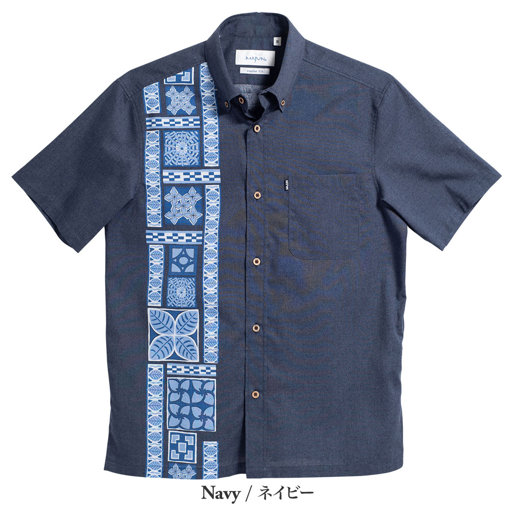 かりゆしウェア（沖縄版アロハシャツ） MAJUN - クロトンガーデン