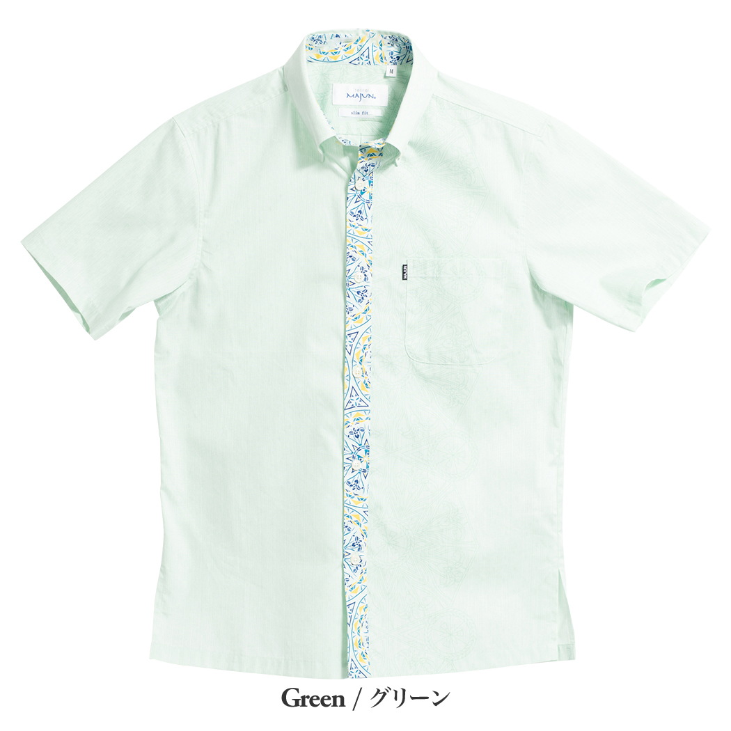 かりゆしウェア（沖縄版アロハシャツ） MAJUN - プリズムアイリス