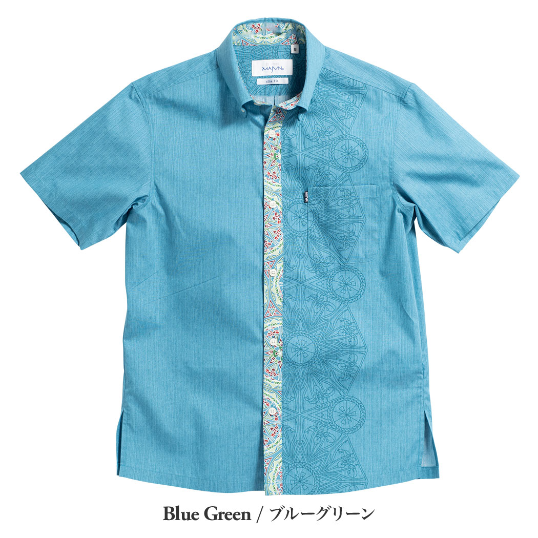かりゆしウェア（沖縄版アロハシャツ） MAJUN - プリズムアイリス