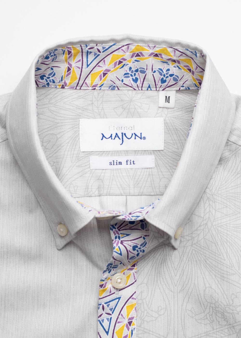 かりゆしウェア（沖縄版アロハシャツ） MAJUN - プリズムアイリス