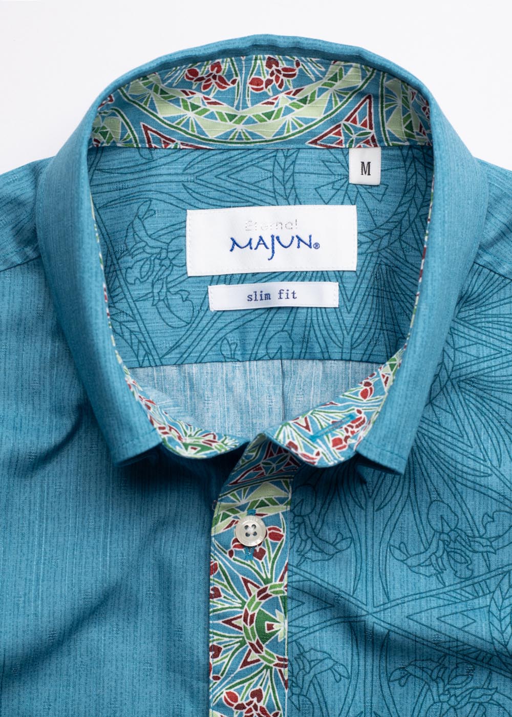 かりゆしウェア（沖縄版アロハシャツ） MAJUN - プリズムアイリス