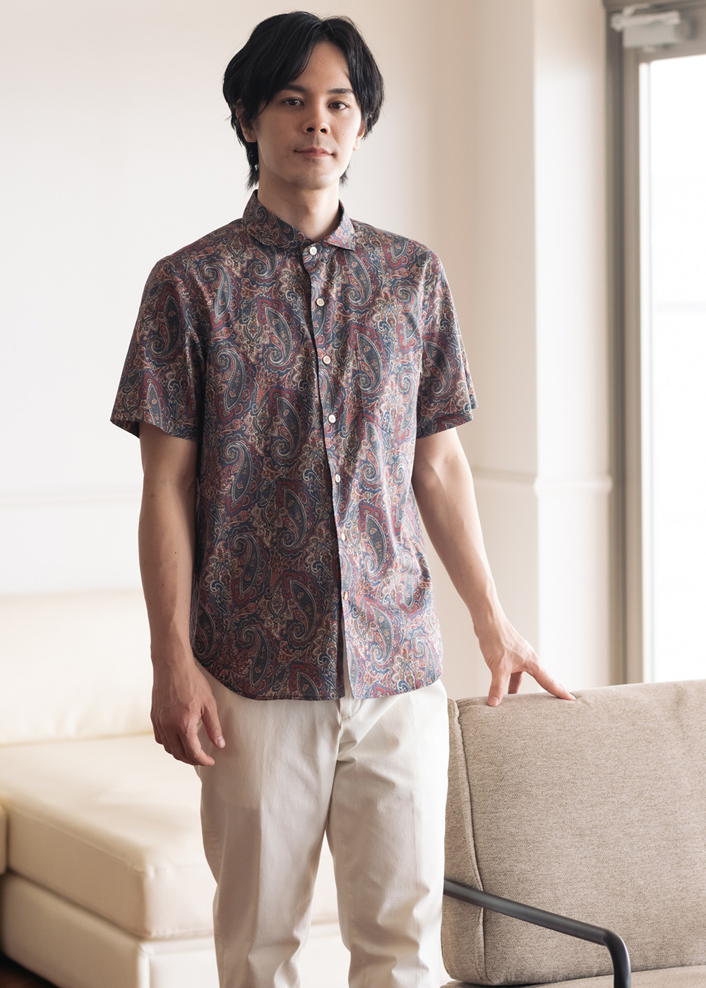 かりゆしウェア（沖縄版アロハシャツ） MAJUN - Deigo Paisley