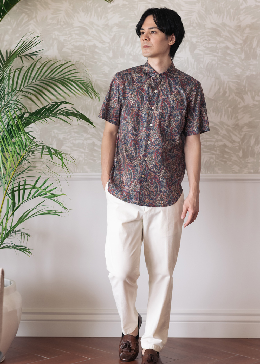 かりゆしウェア（沖縄版アロハシャツ） MAJUN - Deigo Paisley