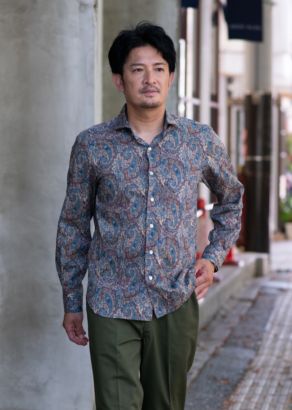 かりゆしウェア（沖縄版アロハシャツ） MAJUN - Deigo Paisley L/S