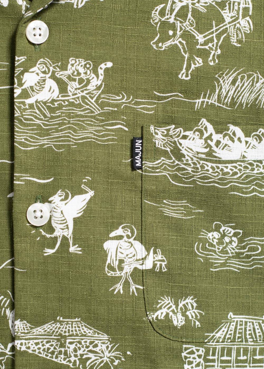 かりゆしウェア（沖縄版アロハシャツ） MAJUN - 沖縄鳥獣戯画