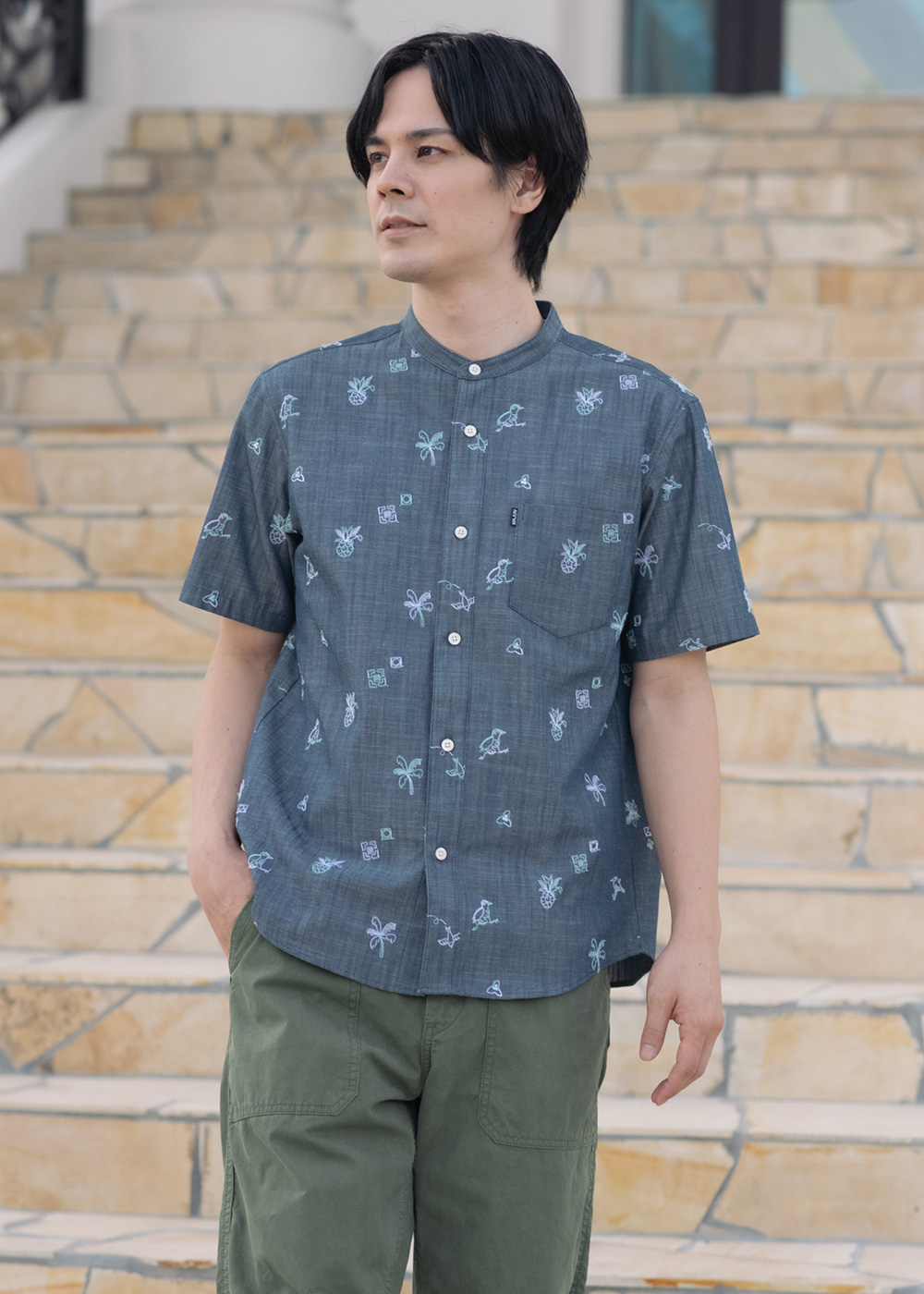 かりゆしウェア（沖縄版アロハシャツ） MAJUN - ネイチャーテライン