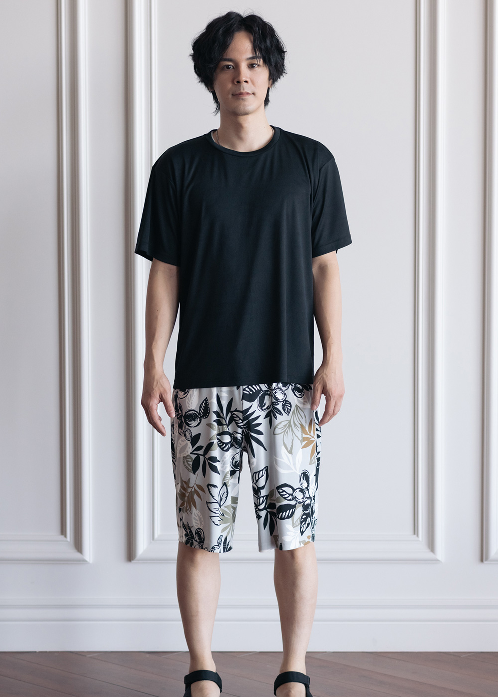 かりゆしウェア（沖縄版アロハシャツ） MAJUN - シルエットリーフ（ルームウェア）