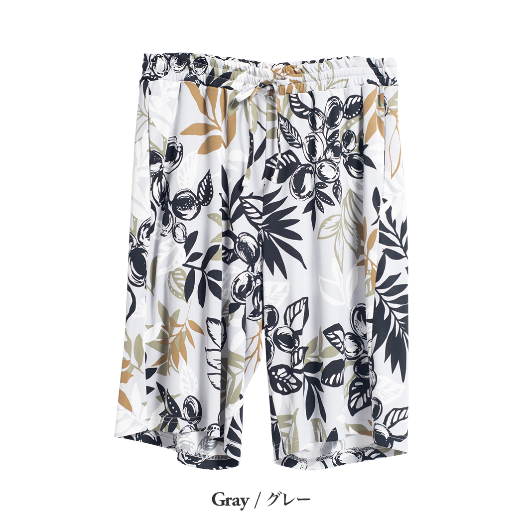 かりゆしウェア（沖縄版アロハシャツ） MAJUN - シルエットリーフ（ルームウェア）