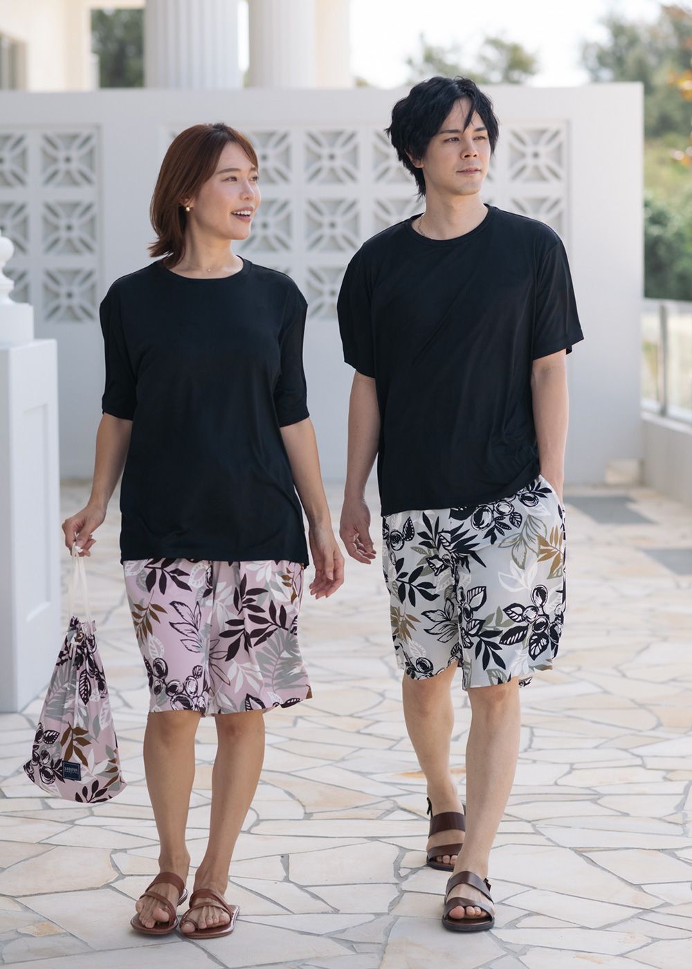 かりゆしウェア（沖縄版アロハシャツ） MAJUN - シルエットリーフ（ルームウェア）