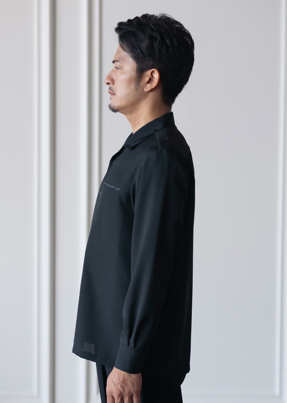 燕に牡丹 L/S（開襟） | かりゆしウェア（沖縄版アロハシャツ）専門店
