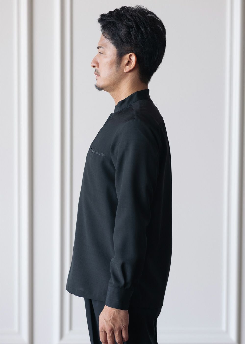 燕に牡丹 L/S（マオカラー） | かりゆしウェア（沖縄版アロハシャツ
