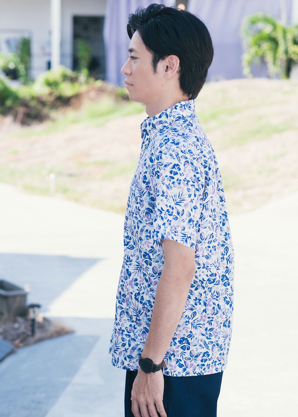 美品　Engineered Garments オープンカラーアロハシャツ クロス クリアブライト | かりゆしウェア（沖縄版アロハシャツ）専門店：MAJUN
