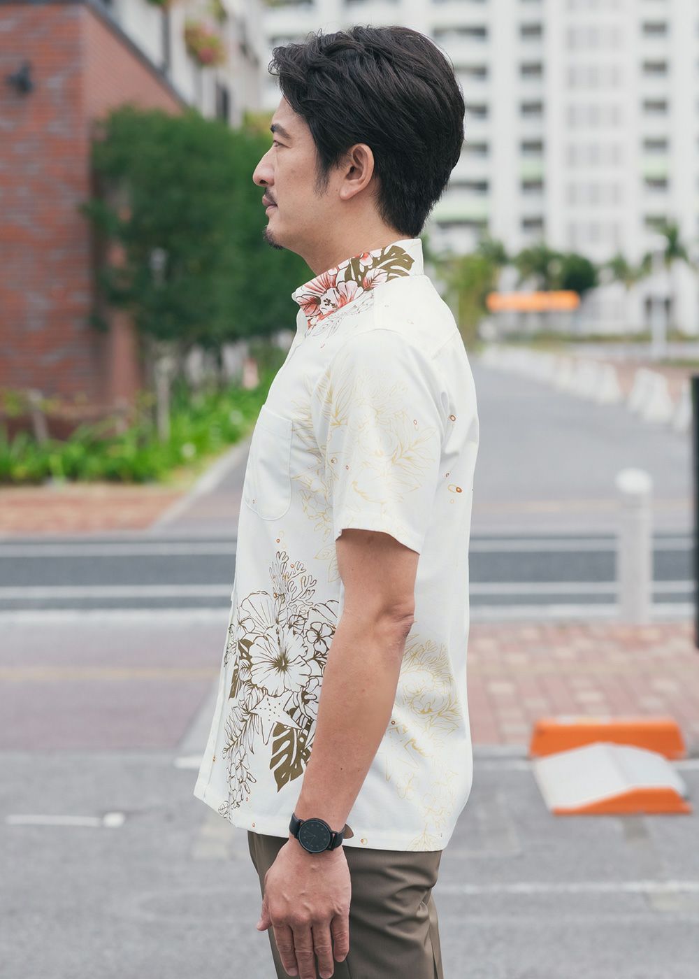 **しろくま**men's MAJUN かりゆしウェアＬサイズ　アロハ 水華 | かりゆしウェア（沖縄版アロハシャツ）専門店：MAJUN OKINAWA