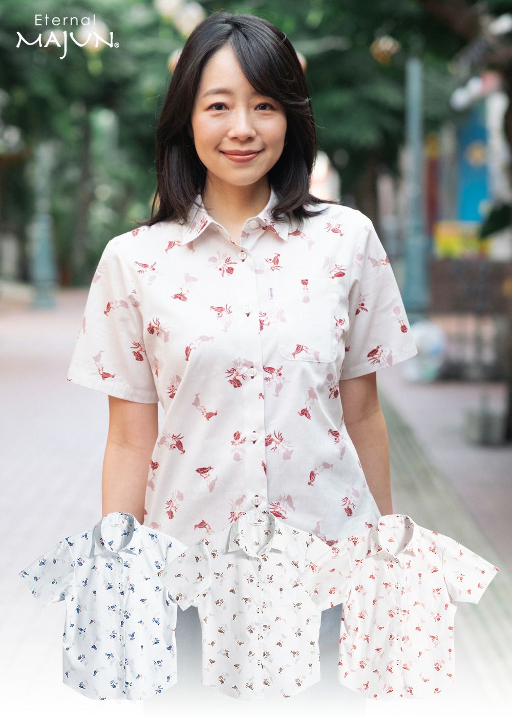 023070 Y's PINK LABEL 長袖 レース シルク混 シャツ 2 アクセントインセクト（七分袖） | かりゆしウェア（沖縄版アロハ